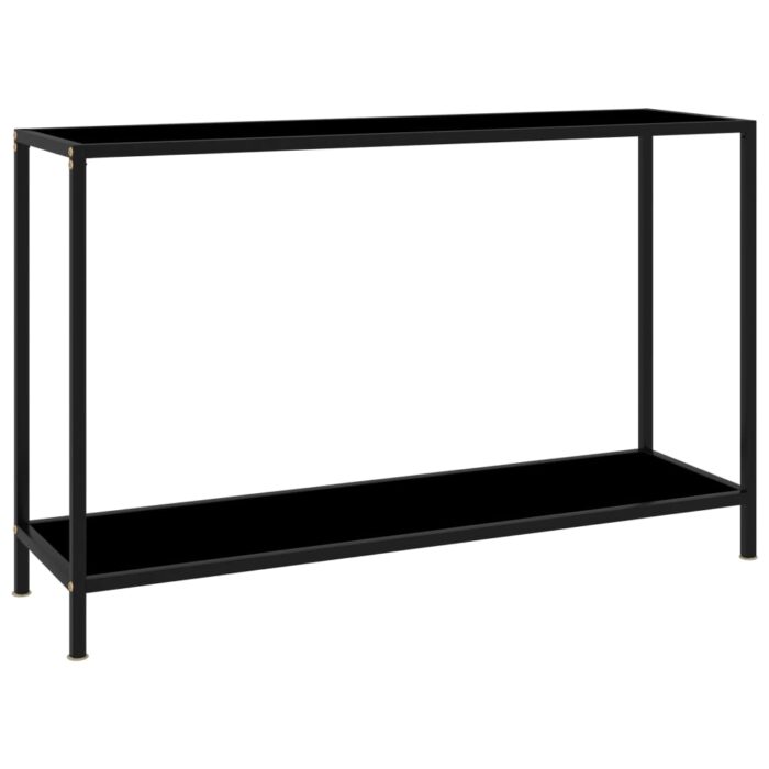 Table console Noir 120x35x75 cm Verre trempé – Image 1