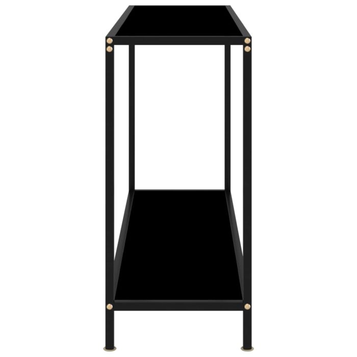 Table console Noir 120x35x75 cm Verre trempé – Image 2