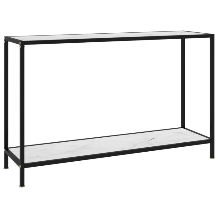 Table console Blanc 120x35x75 cm Verre trempé – Image 1