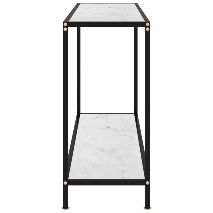 Table console Blanc 120x35x75 cm Verre trempé – Image 2