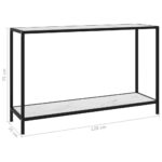 Table console Blanc 120x35x75 cm Verre trempé – Image 5