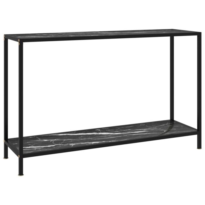 Table console Noir 120x35x75 cm Verre trempé – Image 1