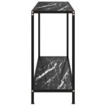 Table console Noir 120x35x75 cm Verre trempé – Image 2