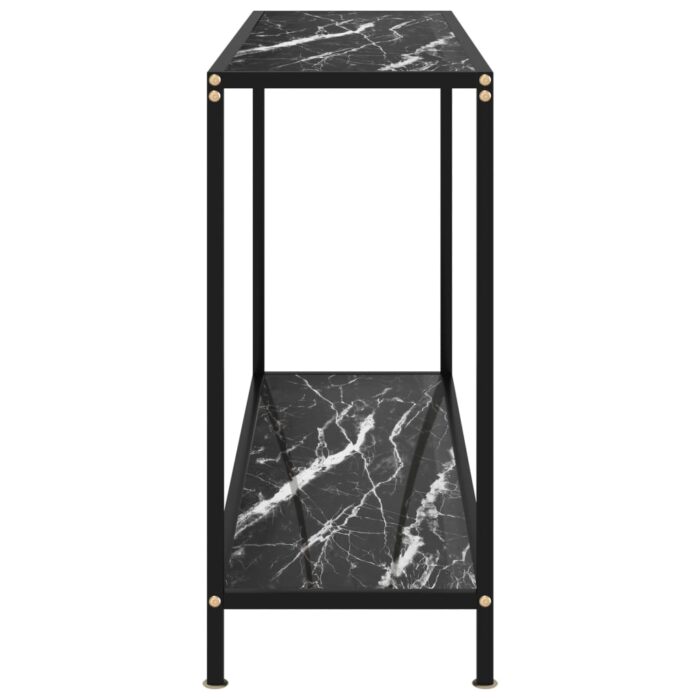 Table console Noir 120x35x75 cm Verre trempé – Image 2