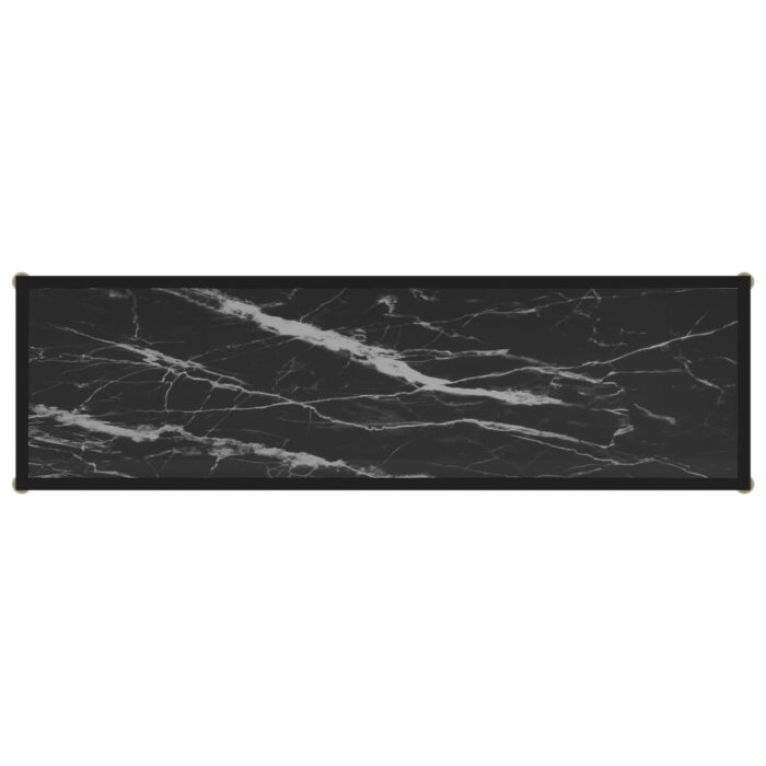 Table console Noir 120x35x75 cm Verre trempé – Image 3