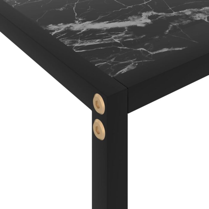 Table console Noir 120x35x75 cm Verre trempé – Image 4