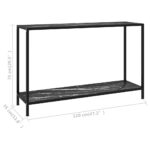 Table console Noir 120x35x75 cm Verre trempé – Image 5
