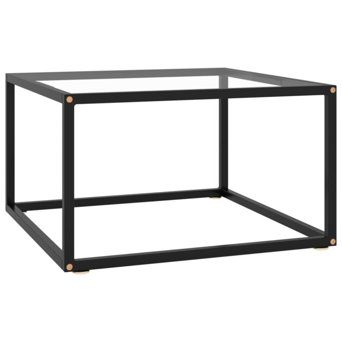 Table basse Noir avec verre trempé 60x60x35 cm – Image 1