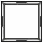 Table basse Noir avec verre trempé 60x60x35 cm – Image 2
