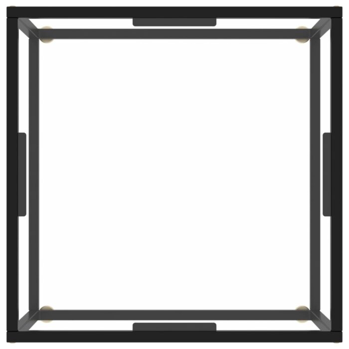 Table basse Noir avec verre trempé 60x60x35 cm – Image 2