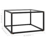 Table basse Noir avec verre trempé 60x60x35 cm – Image 4