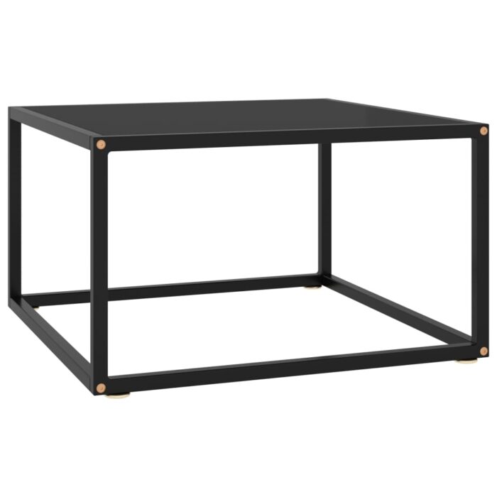 Table basse Noir avec verre noir 60x60x35 cm – Image 1