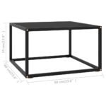 Table basse Noir avec verre noir 60x60x35 cm – Image 4