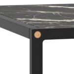 Table basse Noir avec verre marbre noir 60x60x35 cm – Image 3