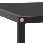 Table basse Noir avec verre noir 80x80x35 cm – Image 3