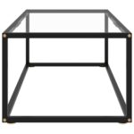 Table basse Noir avec verre trempé 100x50x35 cm – Image 2