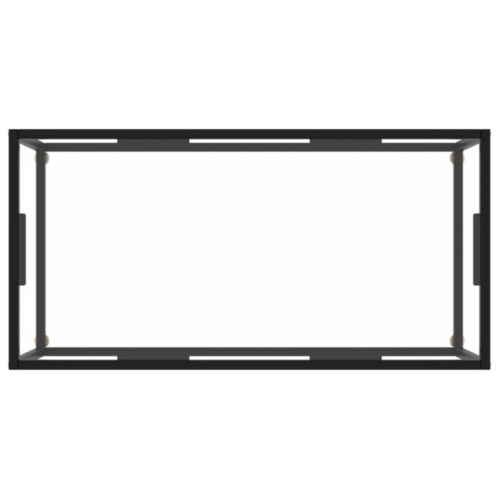 Table basse Noir avec verre trempé 100x50x35 cm – Image 3