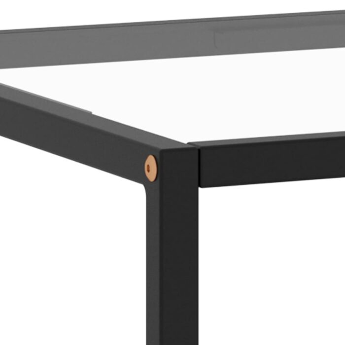 Table basse Noir avec verre trempé 100x50x35 cm – Image 4