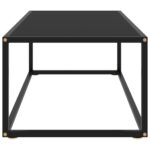 Table basse Noir avec verre noir 100x50x35 cm – Image 2