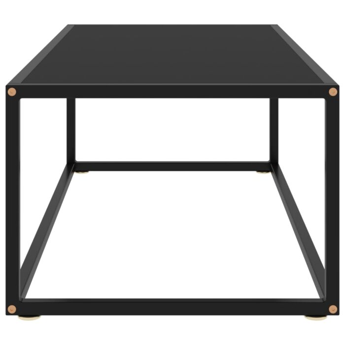 Table basse Noir avec verre noir 100x50x35 cm – Image 2