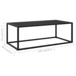 Table basse Noir avec verre noir 100x50x35 cm – Image 5