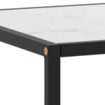 Table basse Noir avec verre marbre blanc 100x50x35 cm – Image 4
