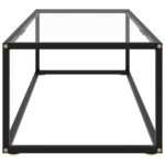 Table basse Noir avec verre trempé 120x50x35 cm – Image 2