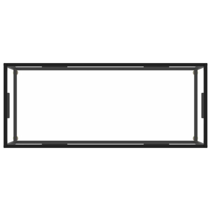 Table basse Noir avec verre trempé 120x50x35 cm – Image 3