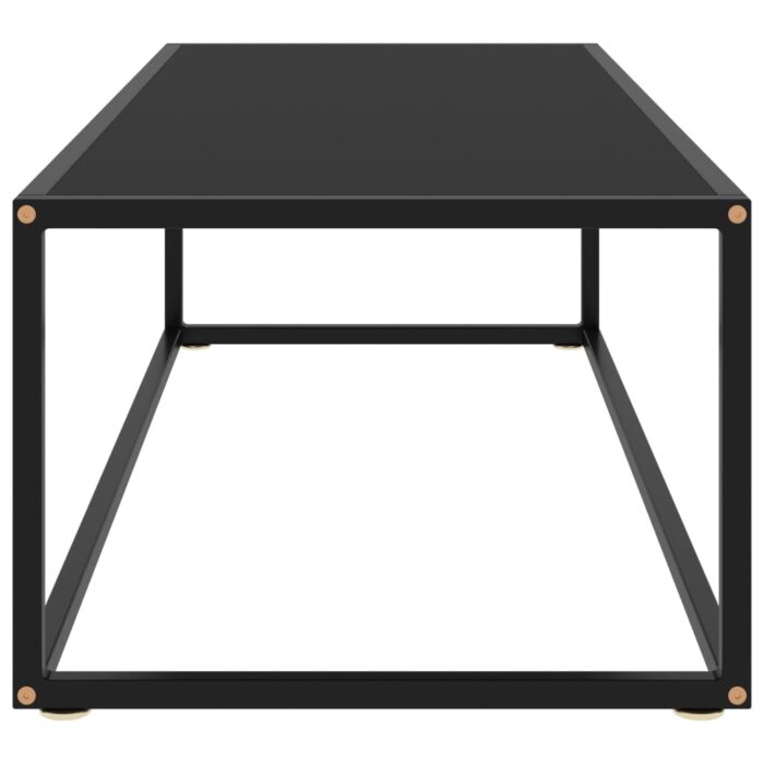 Table basse Noir avec verre noir 120x50x35 cm – Image 2