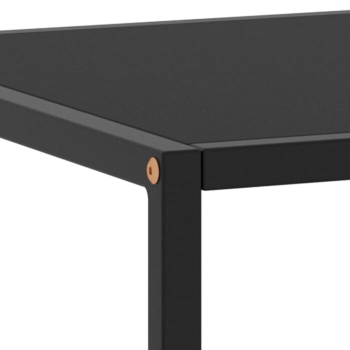 Table basse Noir avec verre noir 120x50x35 cm – Image 4