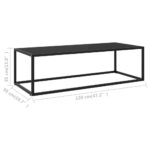 Table basse Noir avec verre noir 120x50x35 cm – Image 5