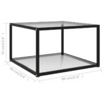 Table basse Transparent 60x60x35 cm Verre trempé – Image 4