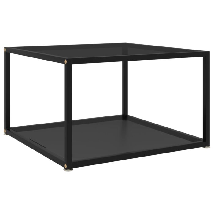 Table basse Noir 60x60x35 cm Verre trempé – Image 1
