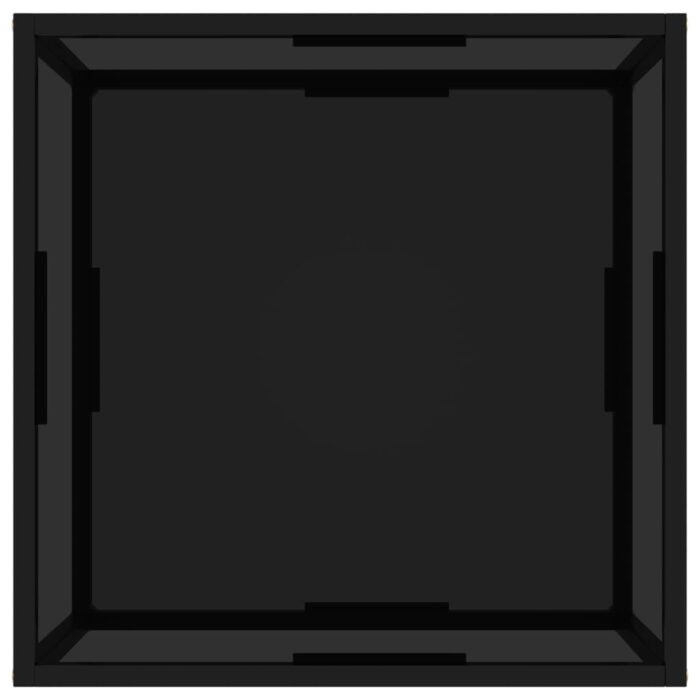 Table basse Noir 60x60x35 cm Verre trempé – Image 2