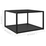 Table basse Noir 60x60x35 cm Verre trempé – Image 4