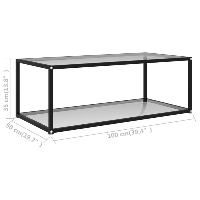 Table basse Transparent 100x50x35 cm Verre trempé – Image 4