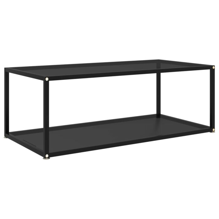 322898 Coffee Table Black 100x50x35 cm Tempered Glass – Image 1