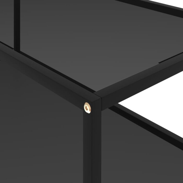 322898 Coffee Table Black 100x50x35 cm Tempered Glass – Image 3