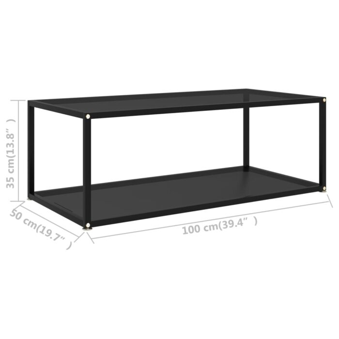 322898 Coffee Table Black 100x50x35 cm Tempered Glass – Image 4