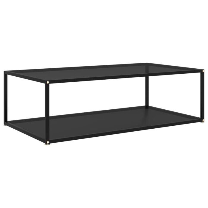 Table basse Noir 120x60x35 cm Verre trempé – Image 1