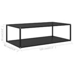 Table basse Noir 120x60x35 cm Verre trempé – Image 4
