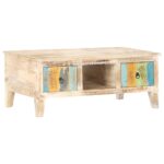 Table basse 100x55x40 cm Bois d'acacia brut – Image 7