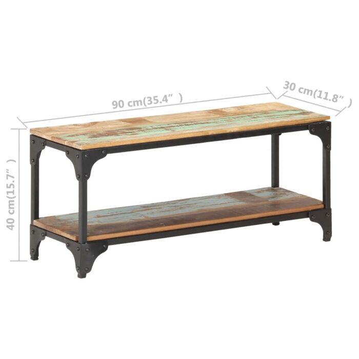 Table basse 90x30x40 cm Bois de récupération massif – Image 6