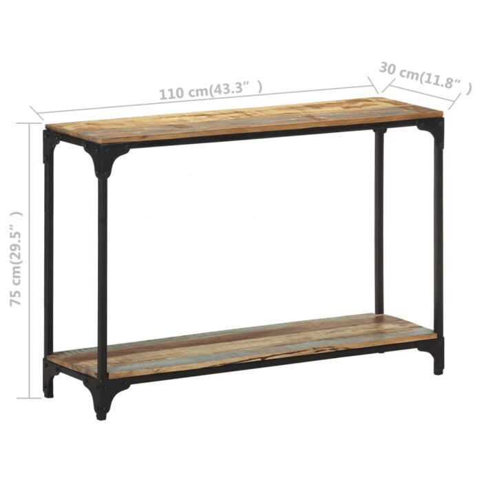 Table console 110x30x75 cm Bois solide de récupération – Image 6