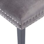 Chaises à manger lot de 4 gris velours – Image 7