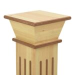 Support pilier carré à plantes Bois clair 17x17x66 cm MDF – Image 3