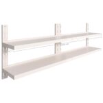Étagères murales flottantes à 2 niveaux 2 pcs Inox 240x30 cm – Image 5