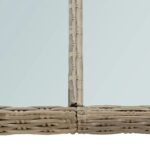 Table à manger Marron 200x100x74 cm Verre et résine tressée – Image 4