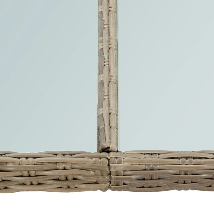 Table à manger Marron 200x100x74 cm Verre et résine tressée – Image 4