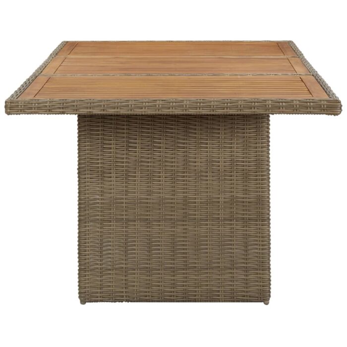Table à manger de jardin Marron 200x100x74 cm Résine tressée – Image 2